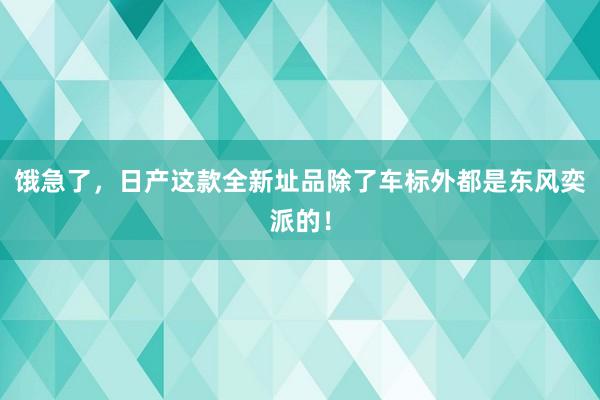 饿急了，日产这款全新址品除了车标外都是东风奕派的！